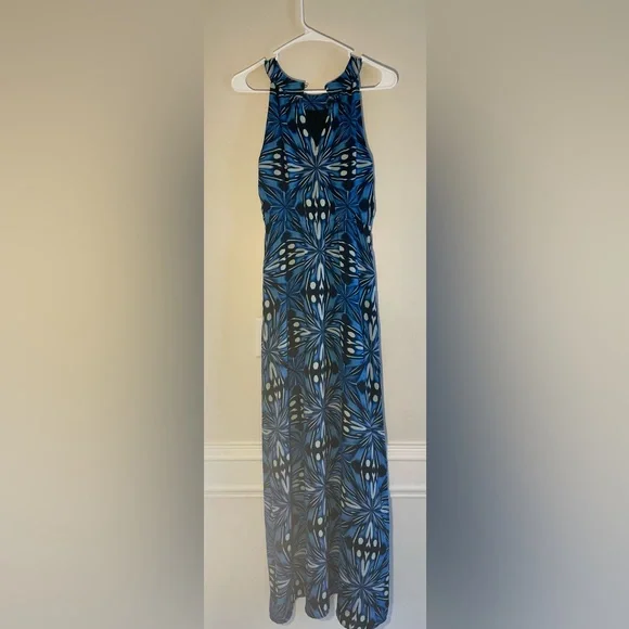 Outback Red (The Limited) maxi halter geometric dress size XS, blue - Picture 6 of 7